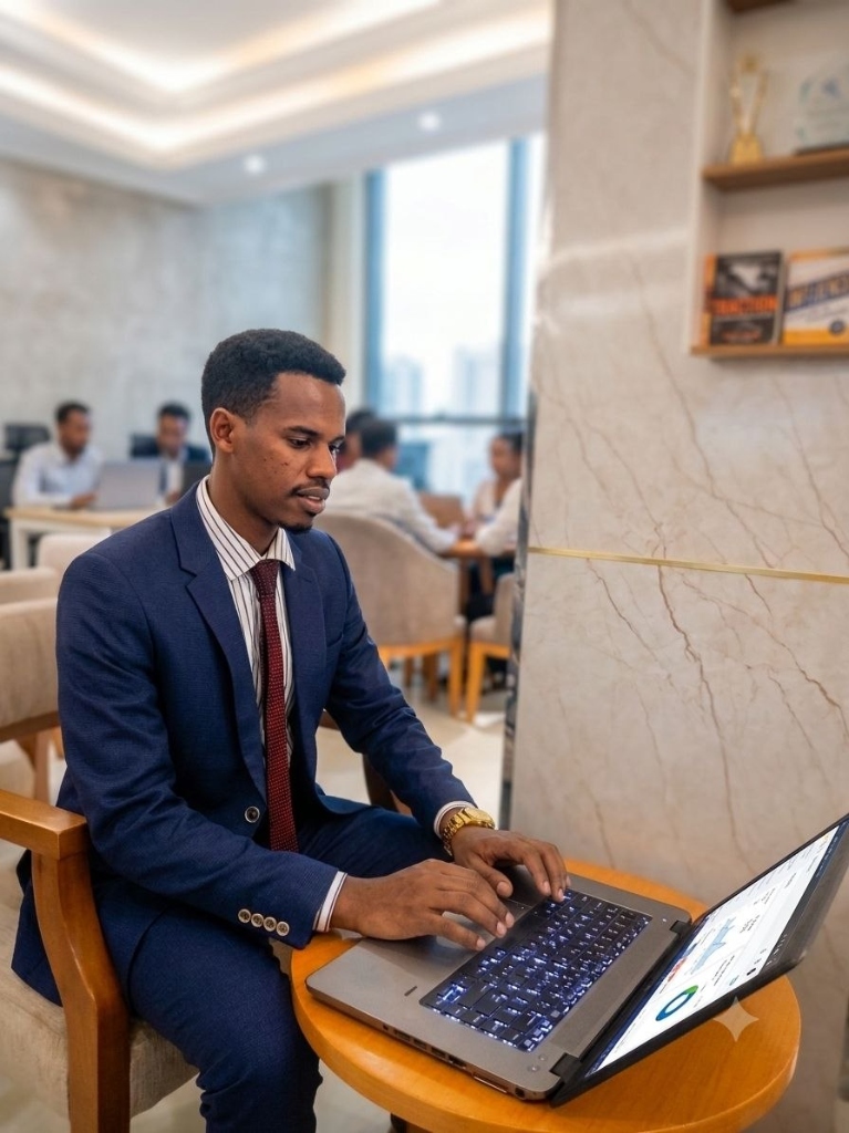 Digital Professional working on laptop